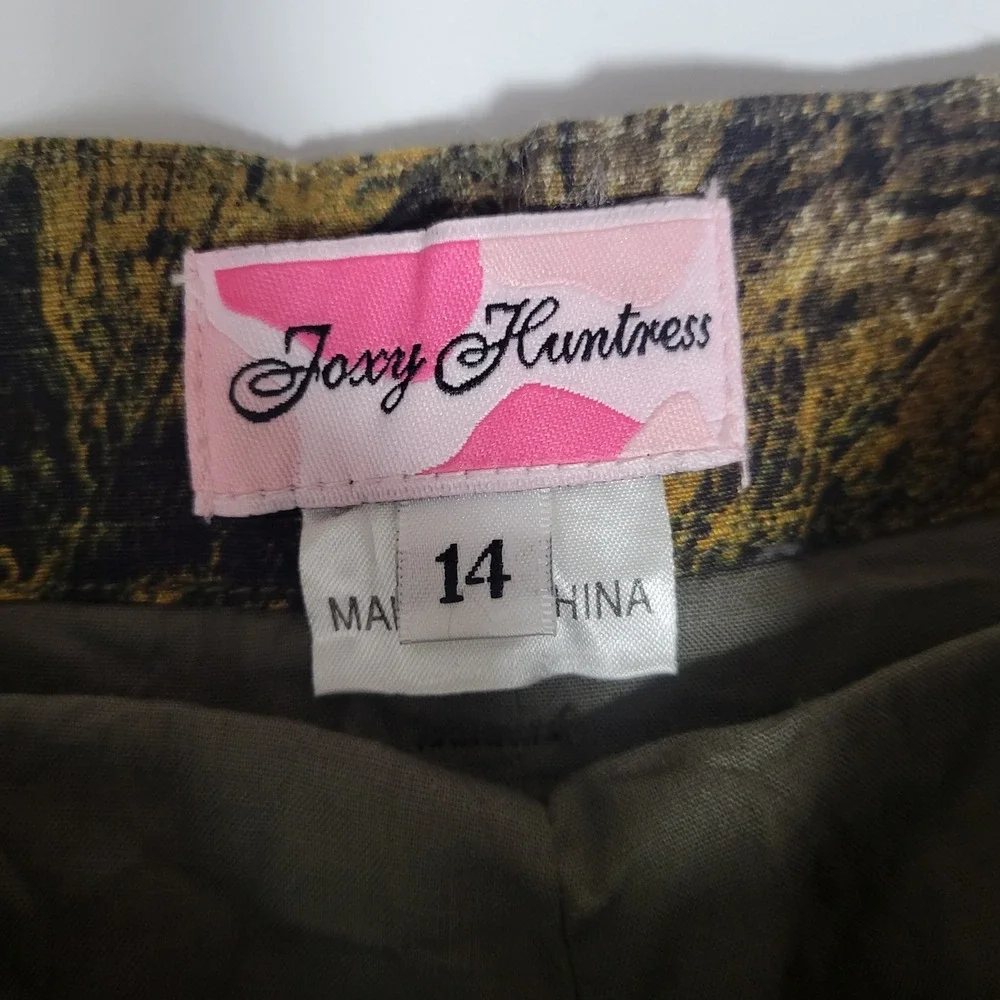 VTG Foxy Huntress Camo Cargo‎ Pants Womens 14 Rugged Outdoor Camping Activewear